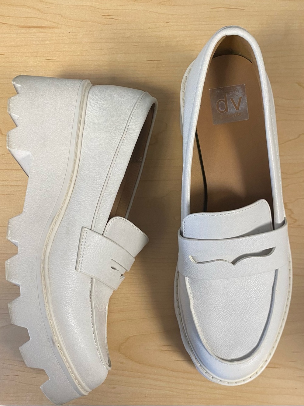 DV by Dolce Vita Off-White Vikki Platform Penny Loafers